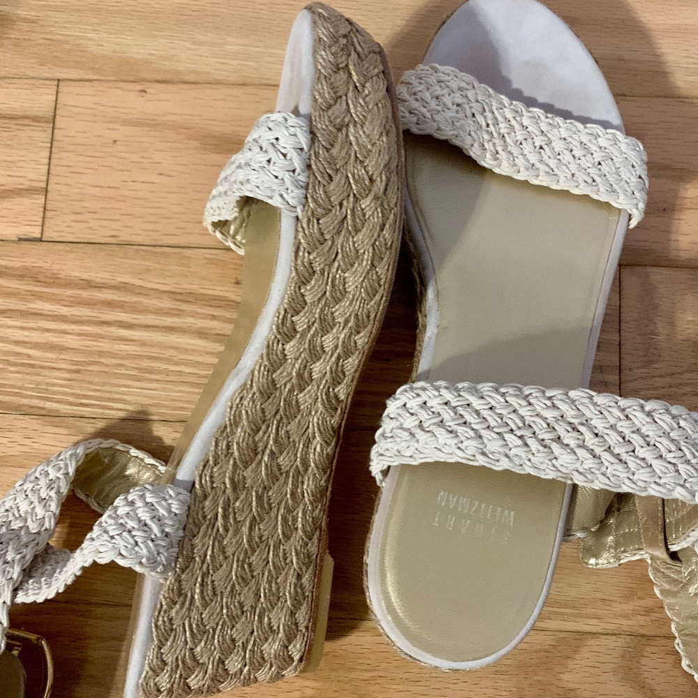 Stuart Weitzman Lace Wedge Platform Sandal